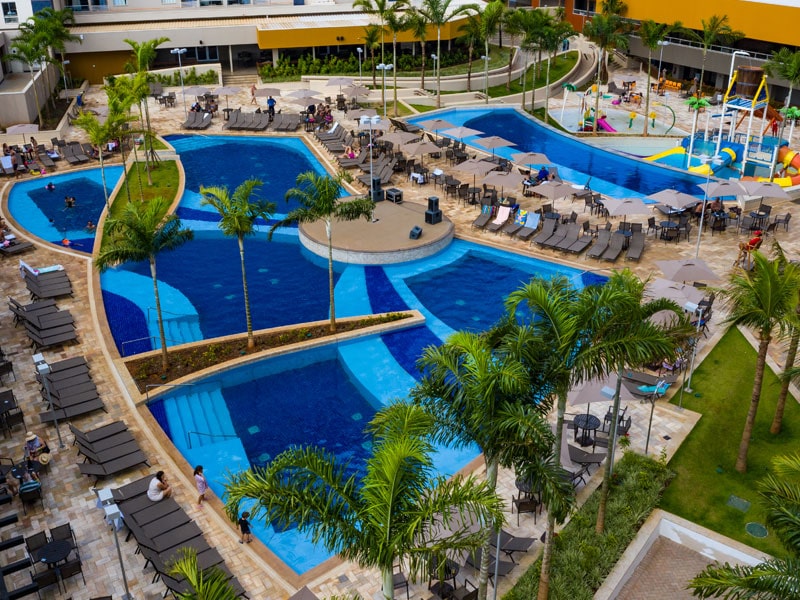 Piscinas do Solar das Águas Park Resort vistas do alto